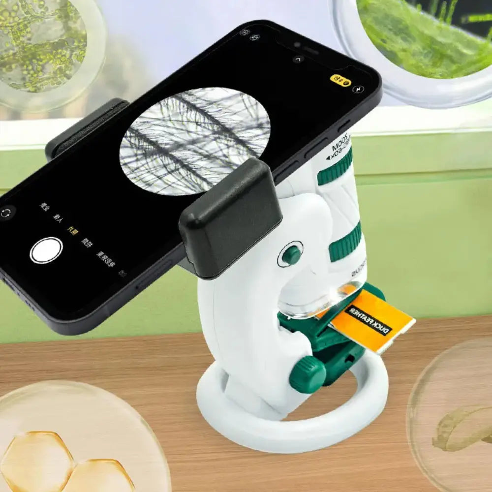 60–180x Zoom Pocket Microscope for Kids with LED Portable Science Kit