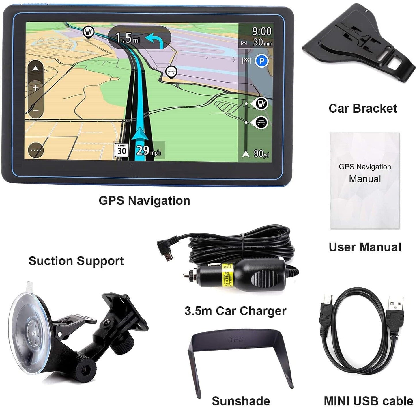 7" GPS Navigation System – 2026 Upgraded Sat Nav for Cars & Trucks