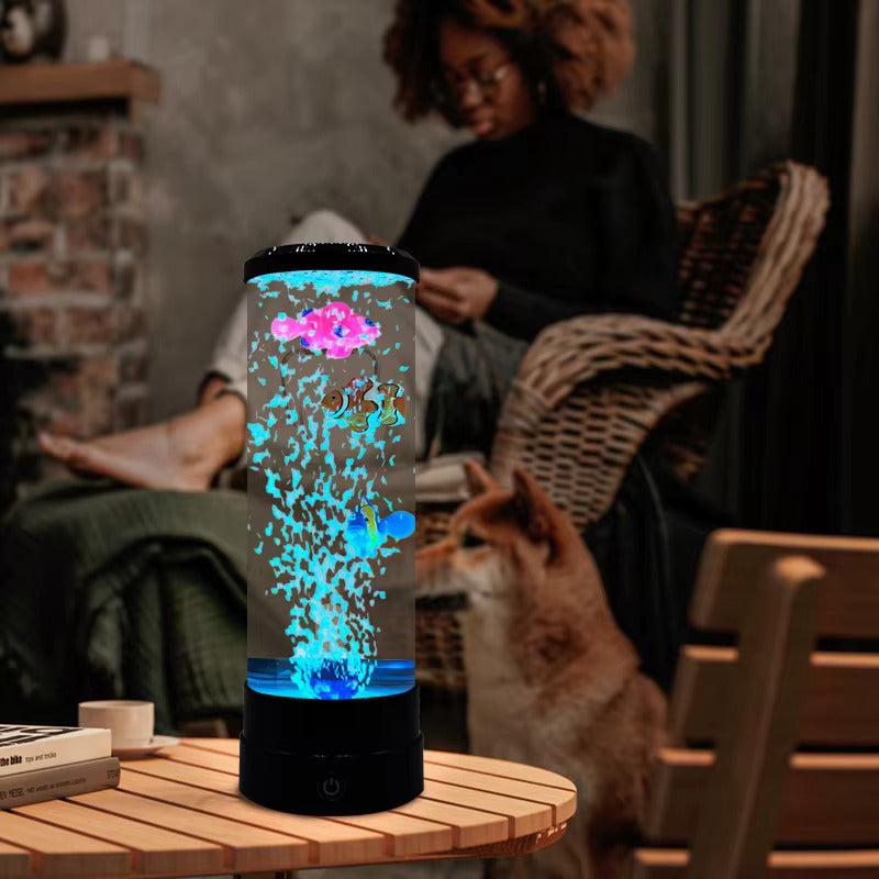 Bubble Fish LED Mood Lamp Calming Light with Water Effect