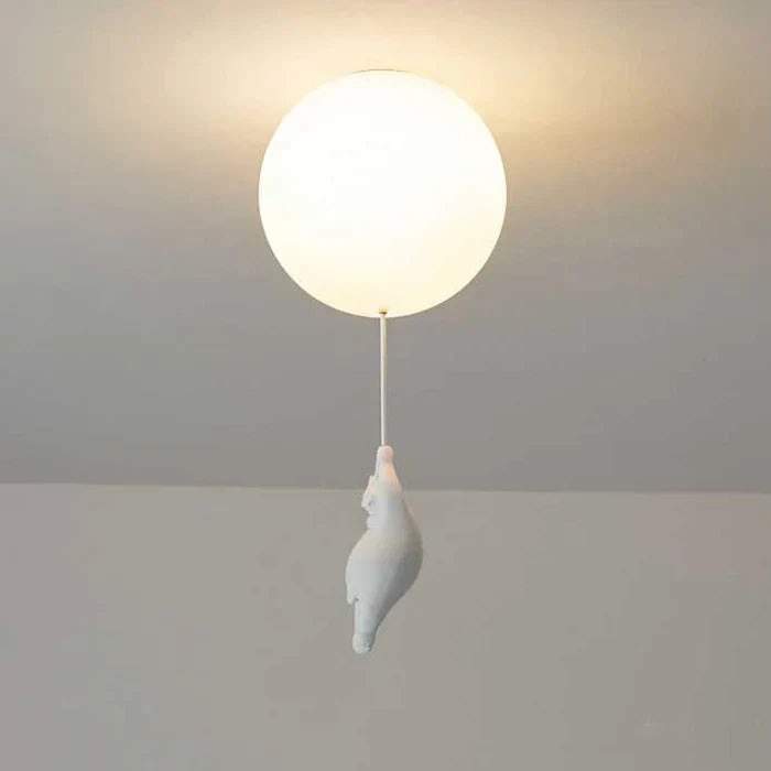 CloudBear Kids Ceiling Light Bear Balloon LED Pendant for Nursery and Bedroom