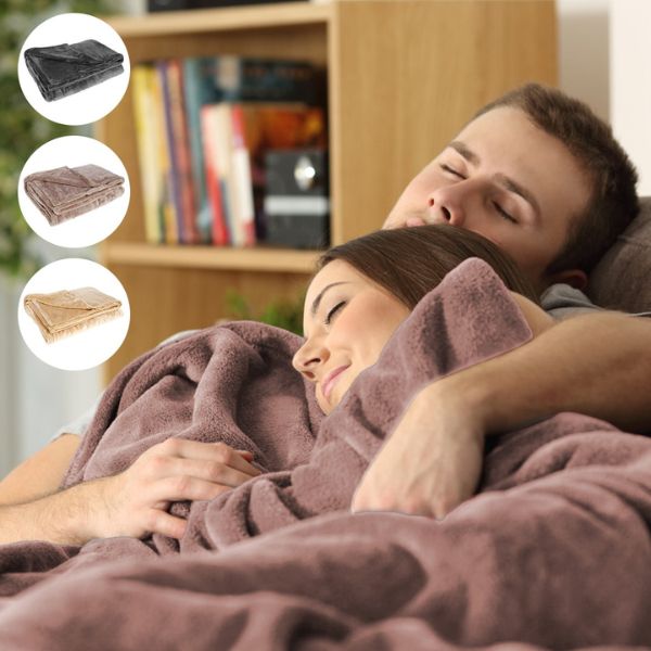 Cordless Heated Blanket USB Rechargeable Soft Flannel Throw