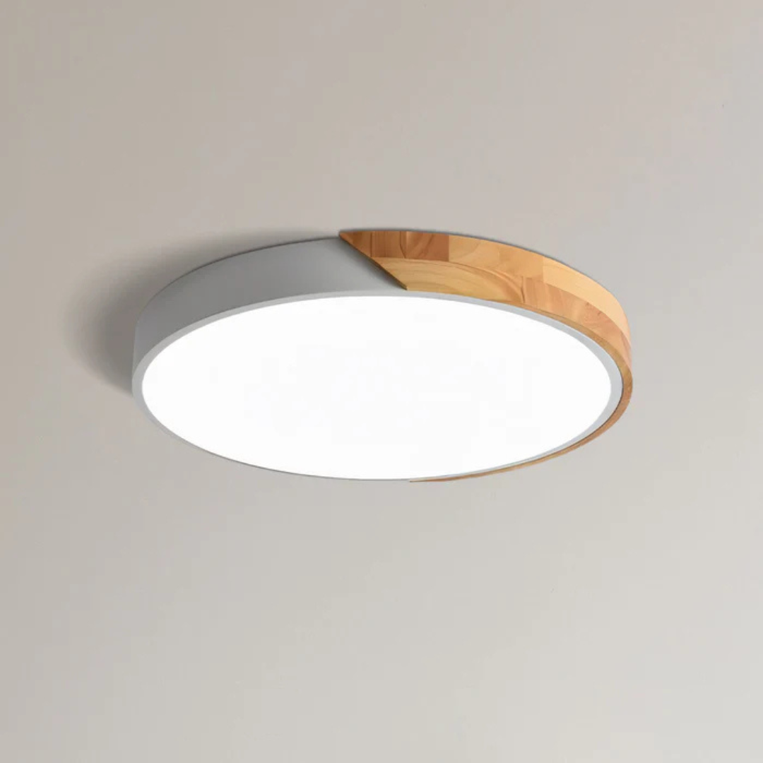 Delos Scandinavian Wooden LED Ceiling Light for Modern Ambient Lighting