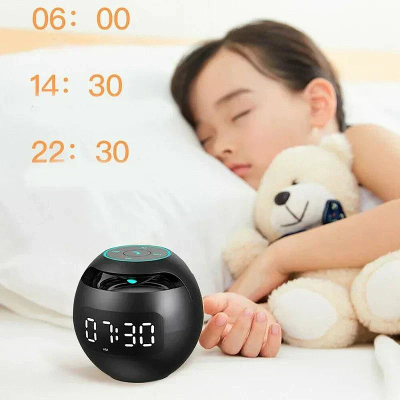 Digital LED Alarm Clock Bluetooth Speaker with Color Night Light