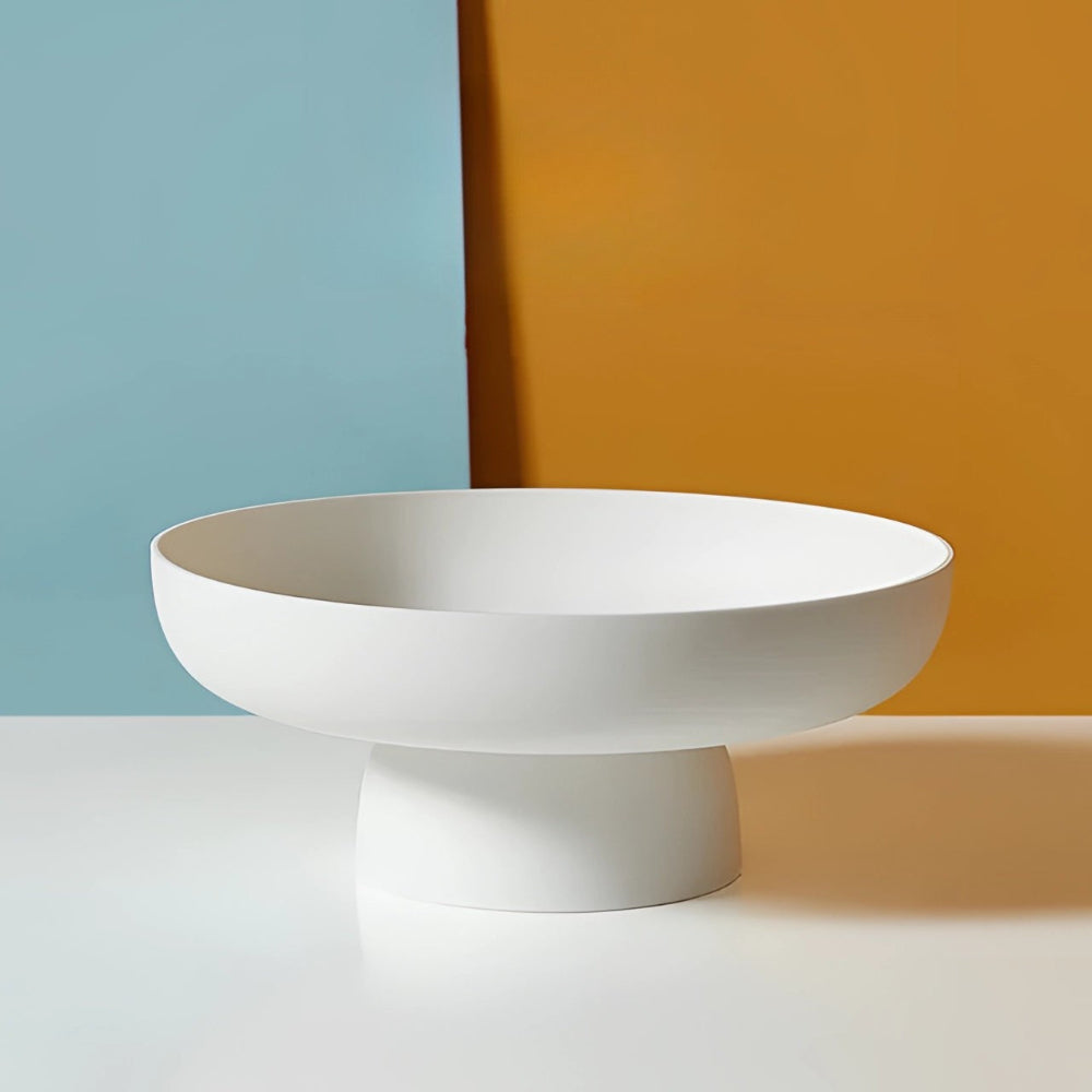 Fruitful Elegance Retro Fruit Bowl with Leaf Design Ceramic Look