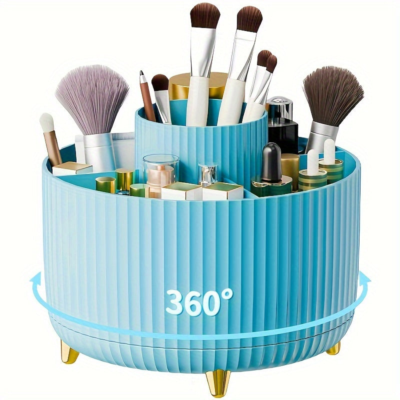 GlamSpin 360 Rotating Makeup and Desk Organizer with 5 Compartments