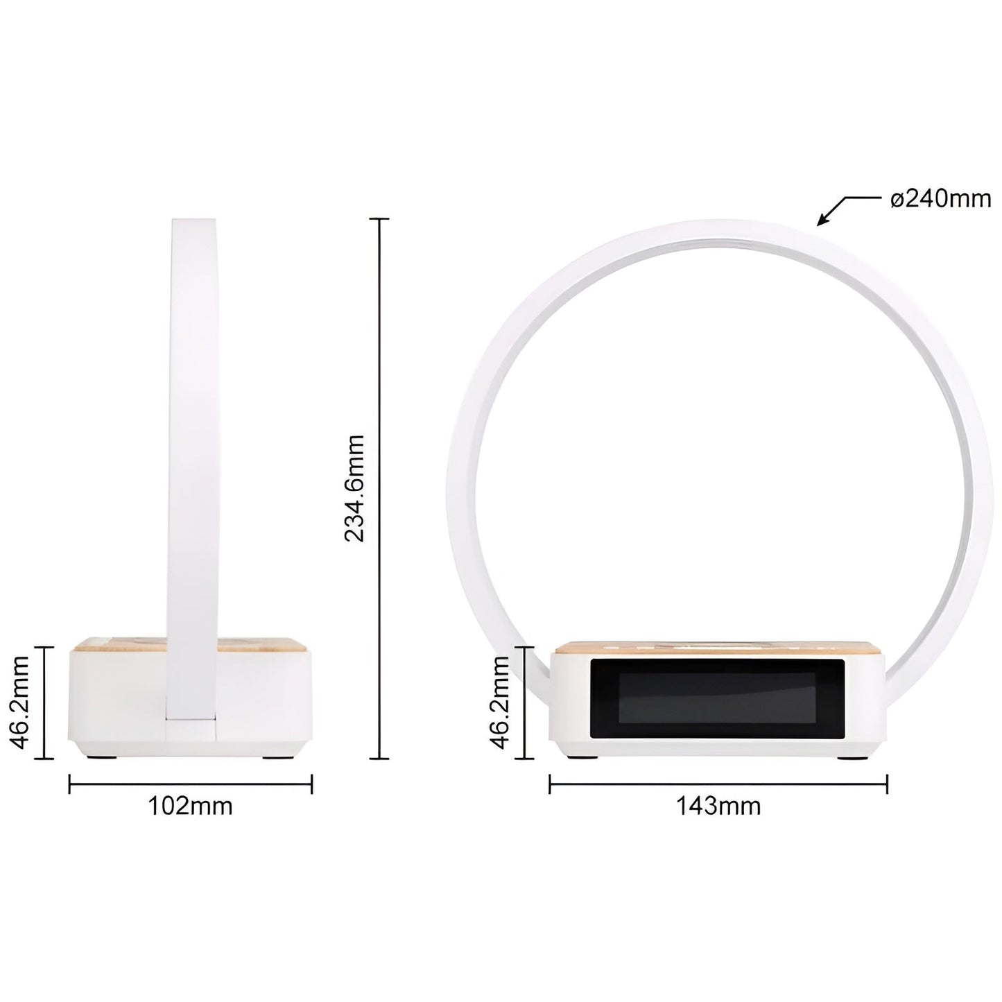 GlowMax 3 in 1 LED Table Lamp with Wireless Charger Alarm Clock Touch Control