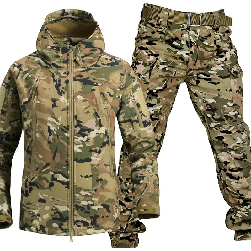 Waterproof Outdoor Set with Fleece Lining and Multiple Pockets