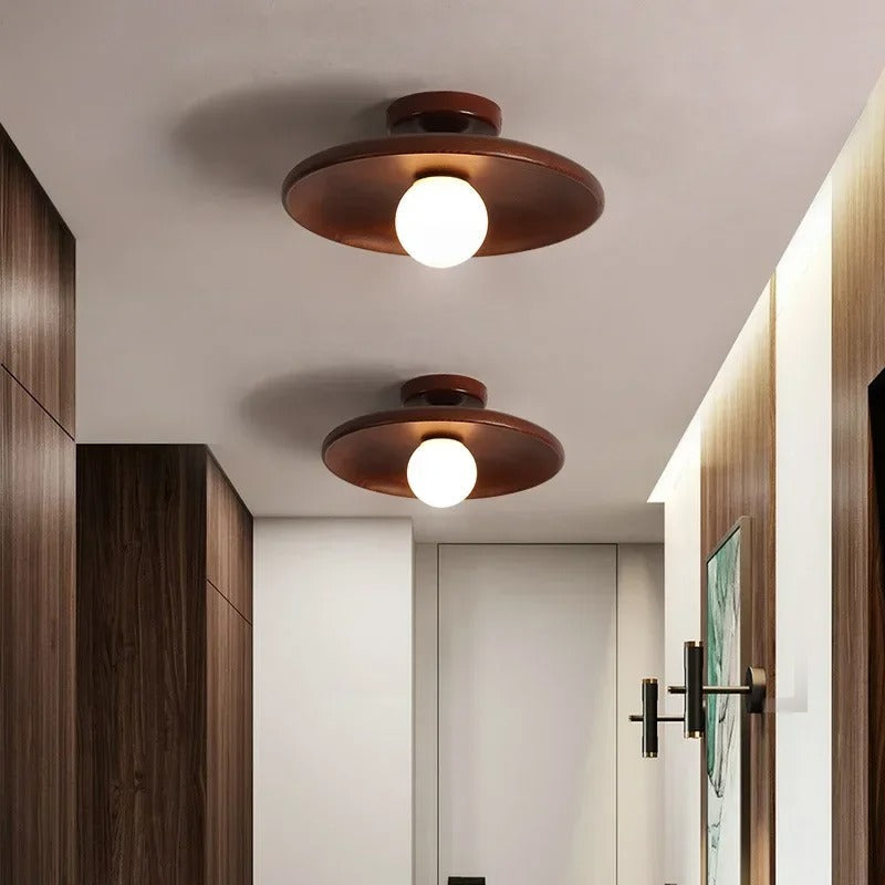 Natural Wood Ceiling Light Minimalist Pendant Lamp