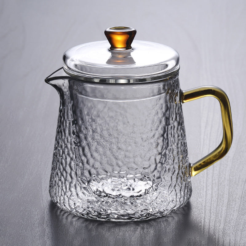 Pindefang Glass Teapot with Infuser and Golden Handle Heat Resistant Design
