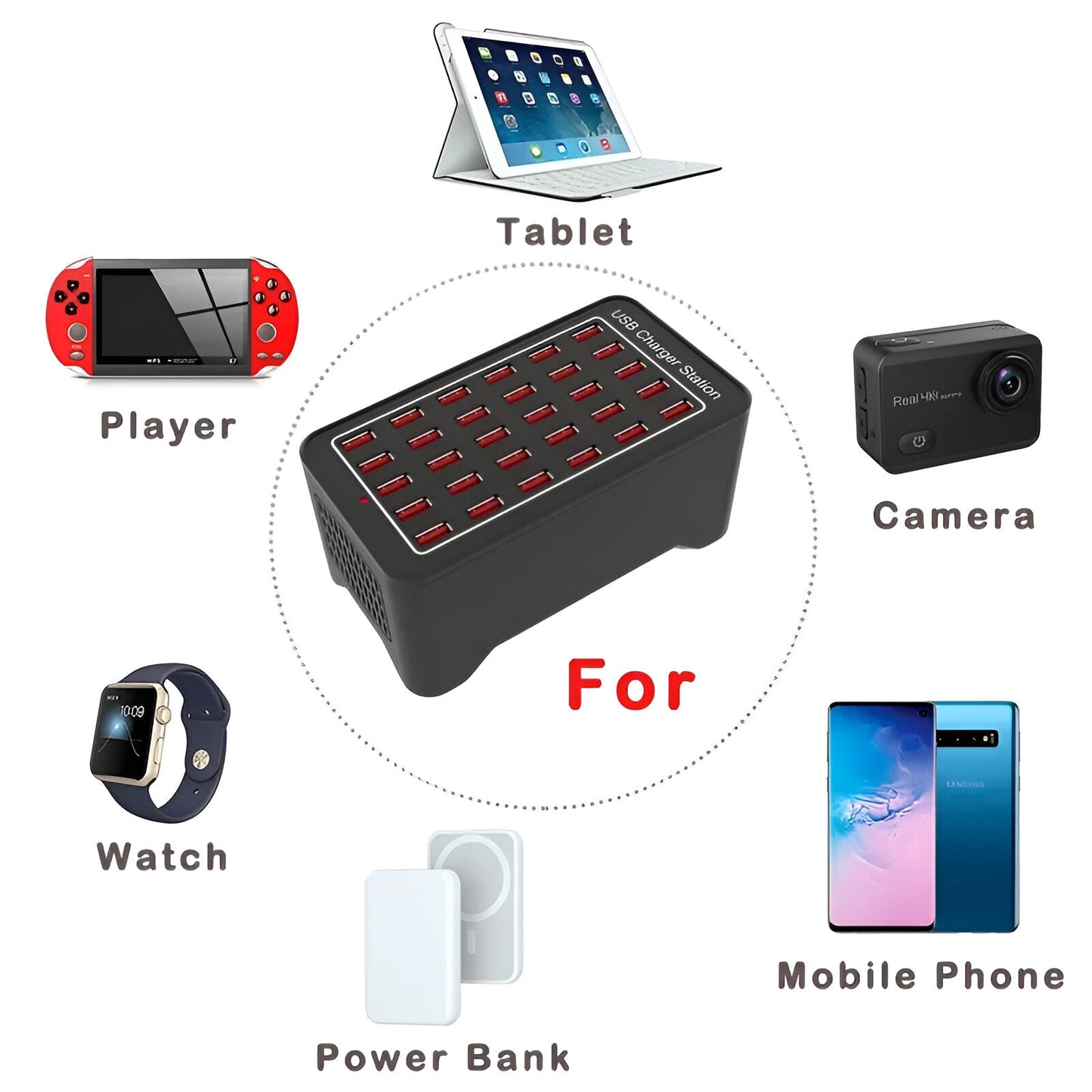 PowerPort Pro 30 Port Multi USB Charging Station with High Power Output