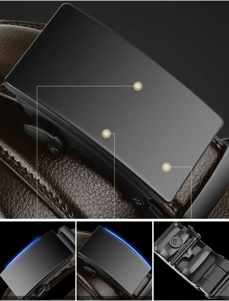 Premium PU Leather Belt with Automatic Buckle for Men