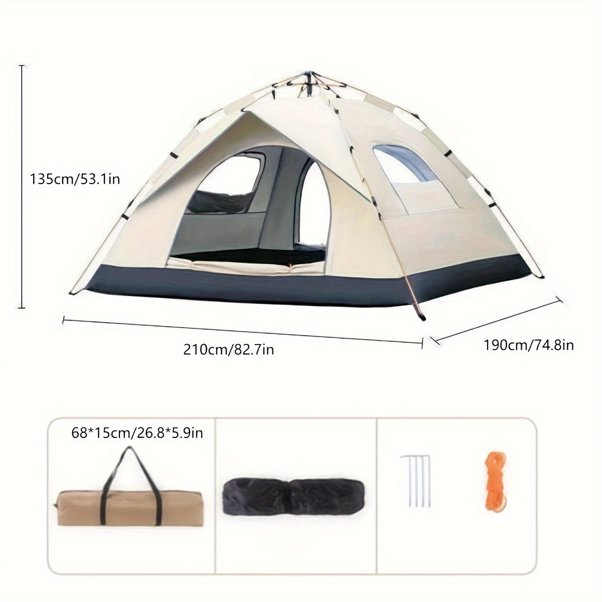 QuickCamp 4 Person Pop Up Tent with UV Protection and Instant Setup