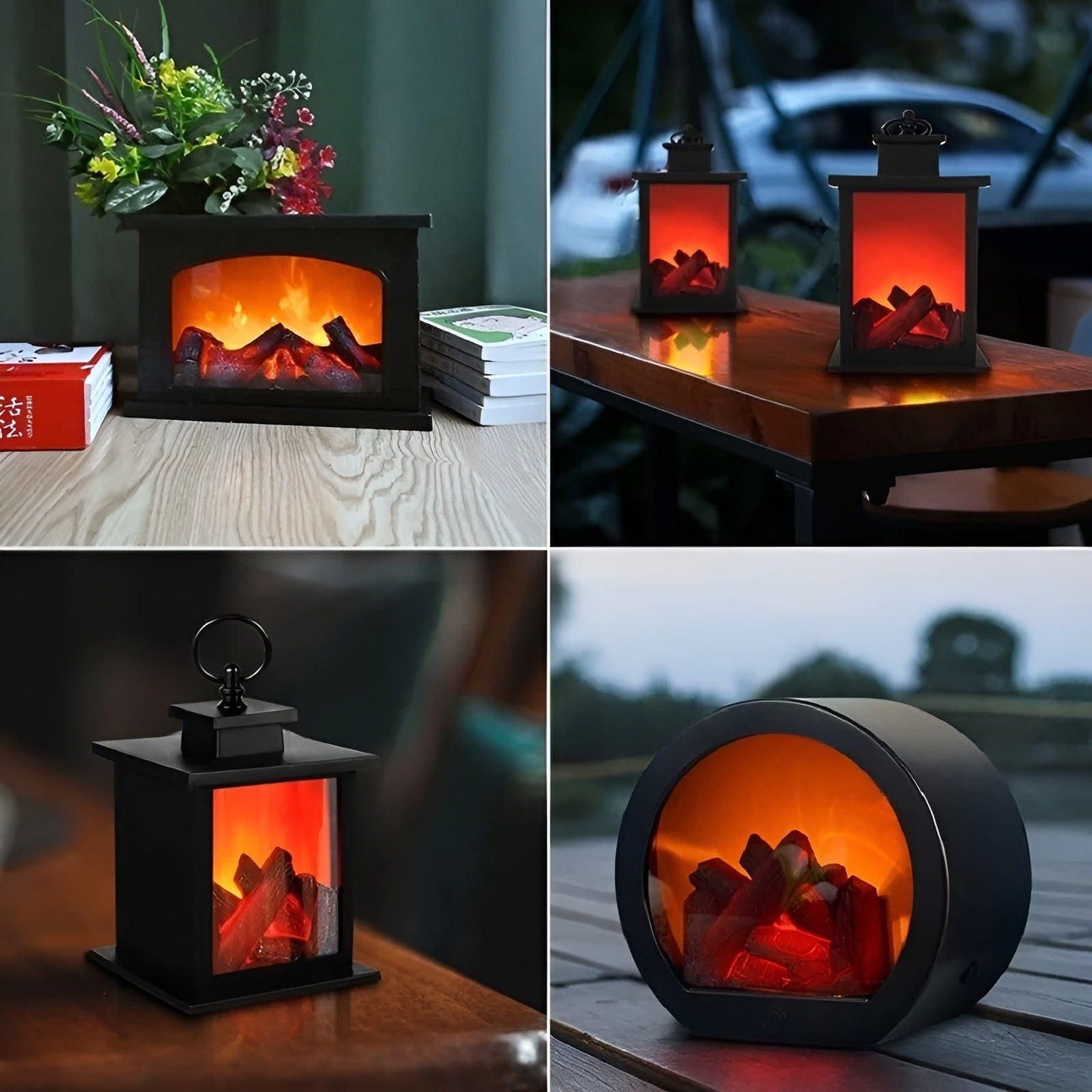 RadiantFlame LED Lantern with Realistic Flame Effect Ambient Lamp