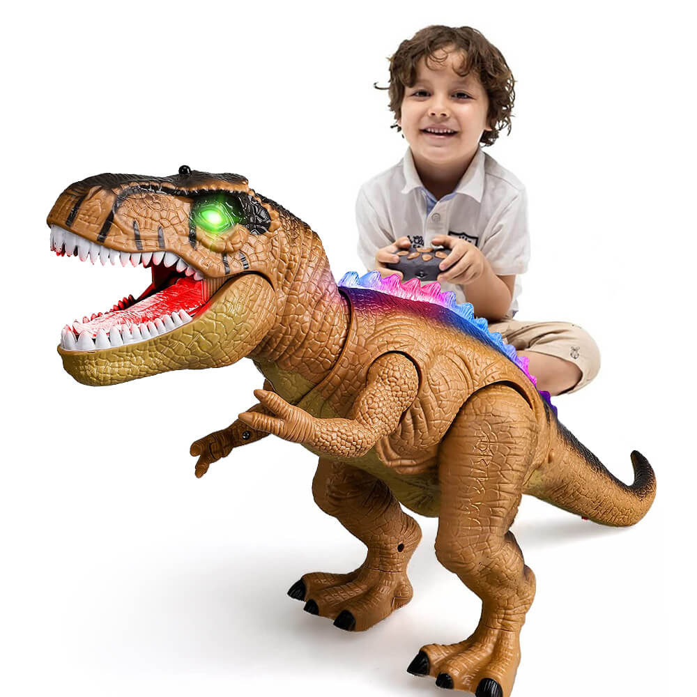 Remote Control T-Rex Dinosaur Toy with LED Lights and Roaring Sound