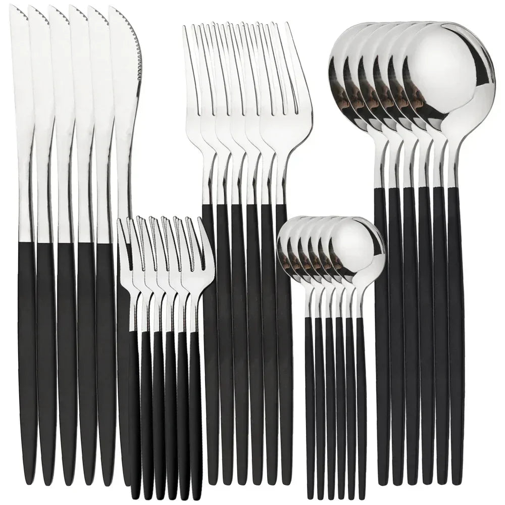 RoyalMirror Gold Cutlery Set Luxury Stainless Steel Flatware