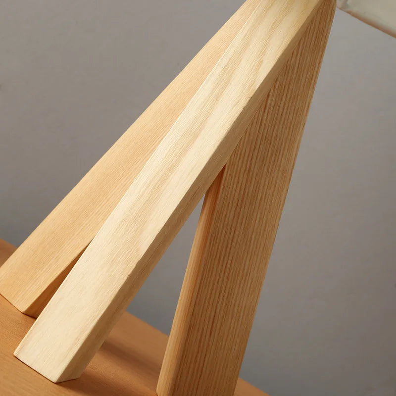 Scandinavian Table Lamp with Natural Wooden Base