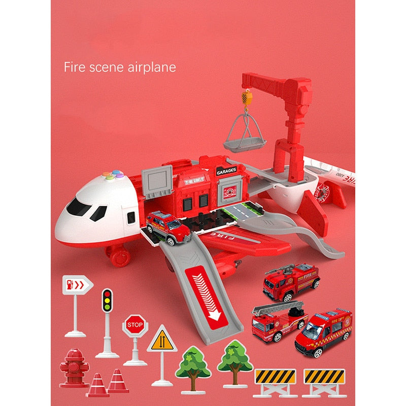 SkyExplorer Plane Playset – 20 Piece Kids Toy with Construction Vehicles