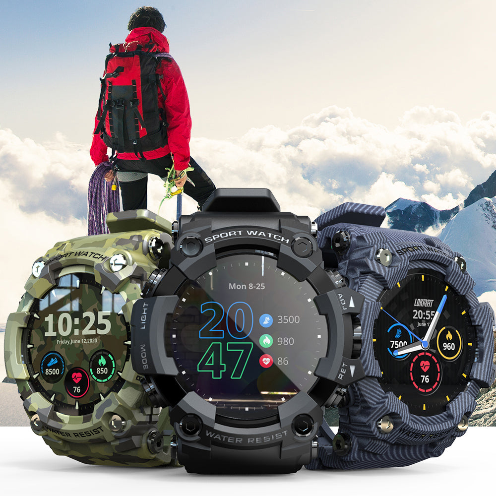 Tactical Military Smartwatch with Heart Rate Monitoring and Waterproof Design