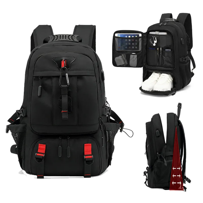 Tech Trek Pro 50L to 80L Backpack with USB Charging Port and Laptop Storage