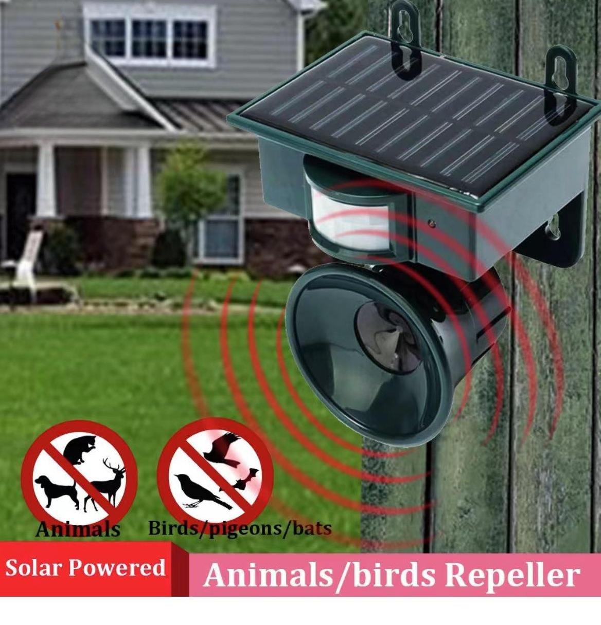 TerraGuard Solar Bird Repeller with PIR Motion Sensor and Sound Deterrent