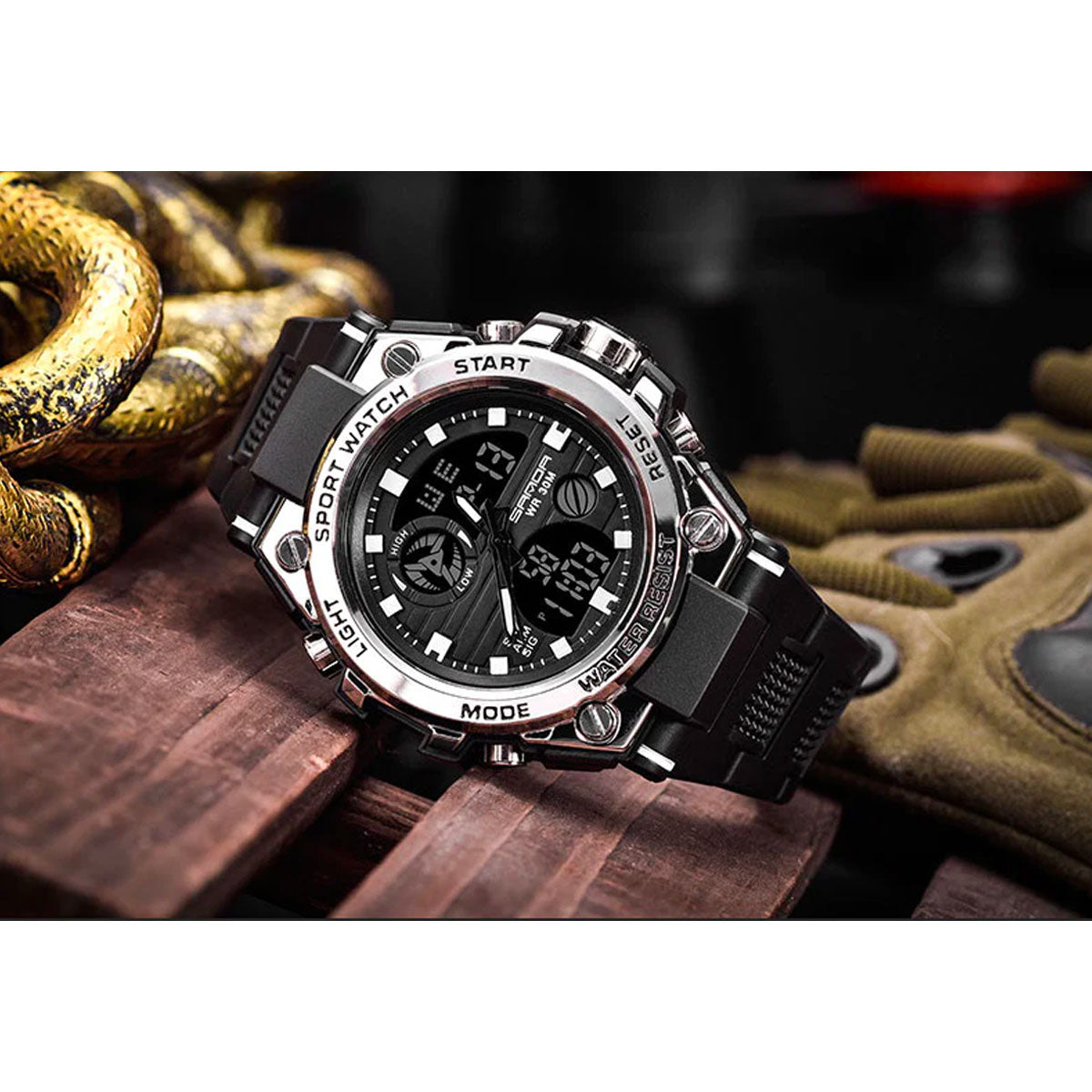 TitanGuard Military Men’s Watch Rugged Analog Digital Multifunction Timepiece