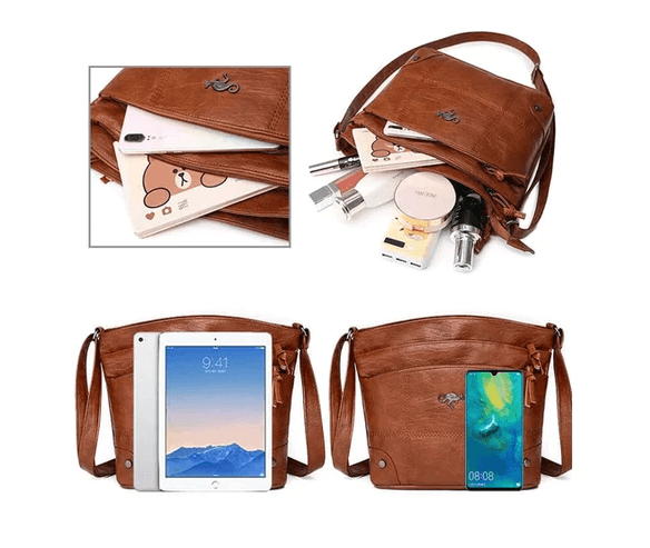 Toli Vintage Leather Shoulder Bag with Spacious Organized Design