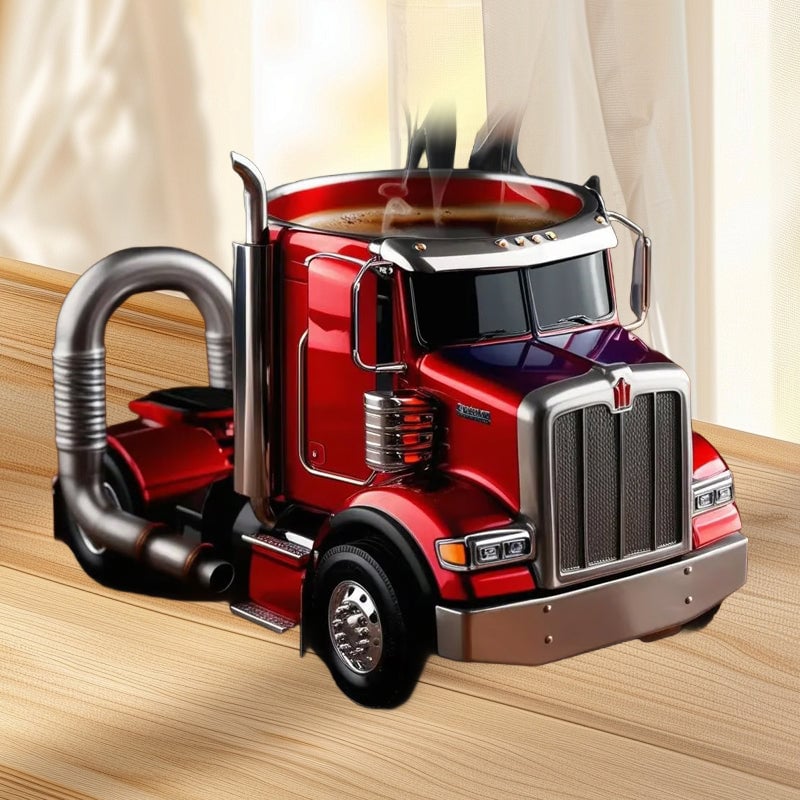 Truck Shaped Ceramic Coffee Mug Handcrafted Driver Gift