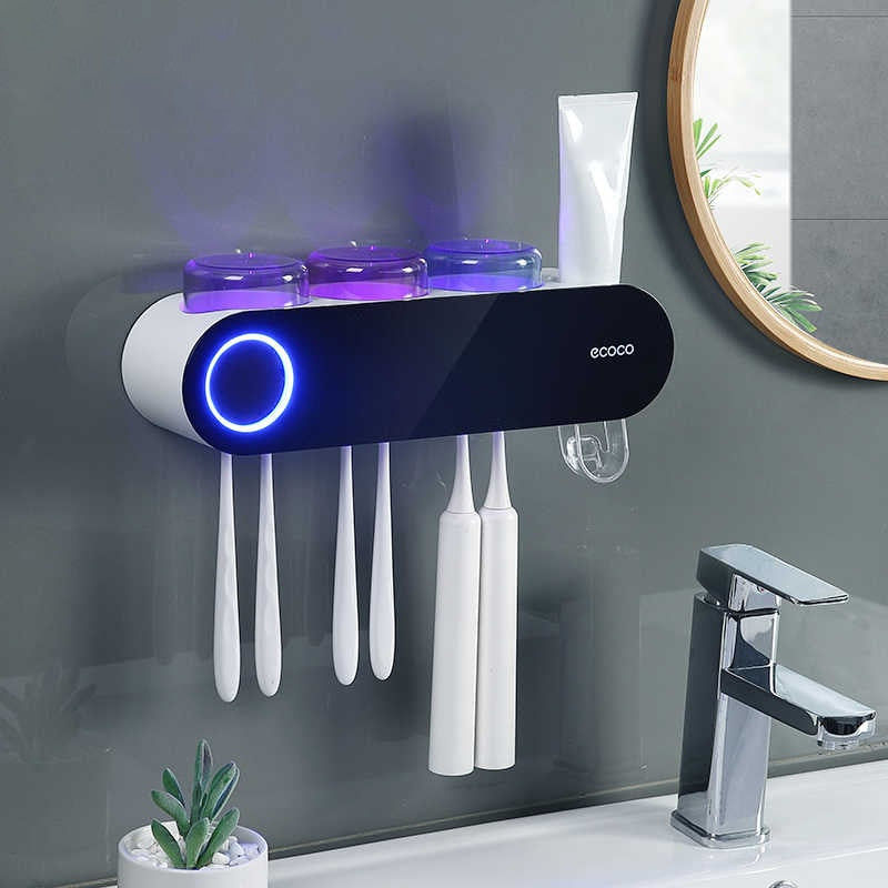 UV Toothbrush Sanitizer Holder Automatic Wall Mounted Organizer