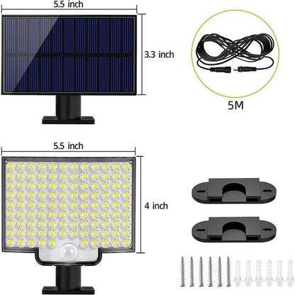 106 LED Solar Motion Sensor Outdoor Light Waterproof Security Wall Light