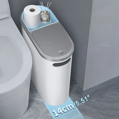 10L Silent Closing Bathroom Bin Slim Space Saving Waste Bin