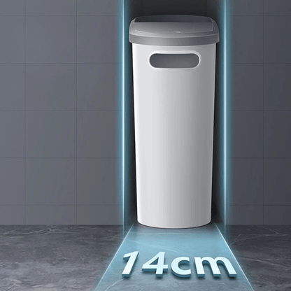 10L Silent Closing Bathroom Bin Slim Space Saving Waste Bin