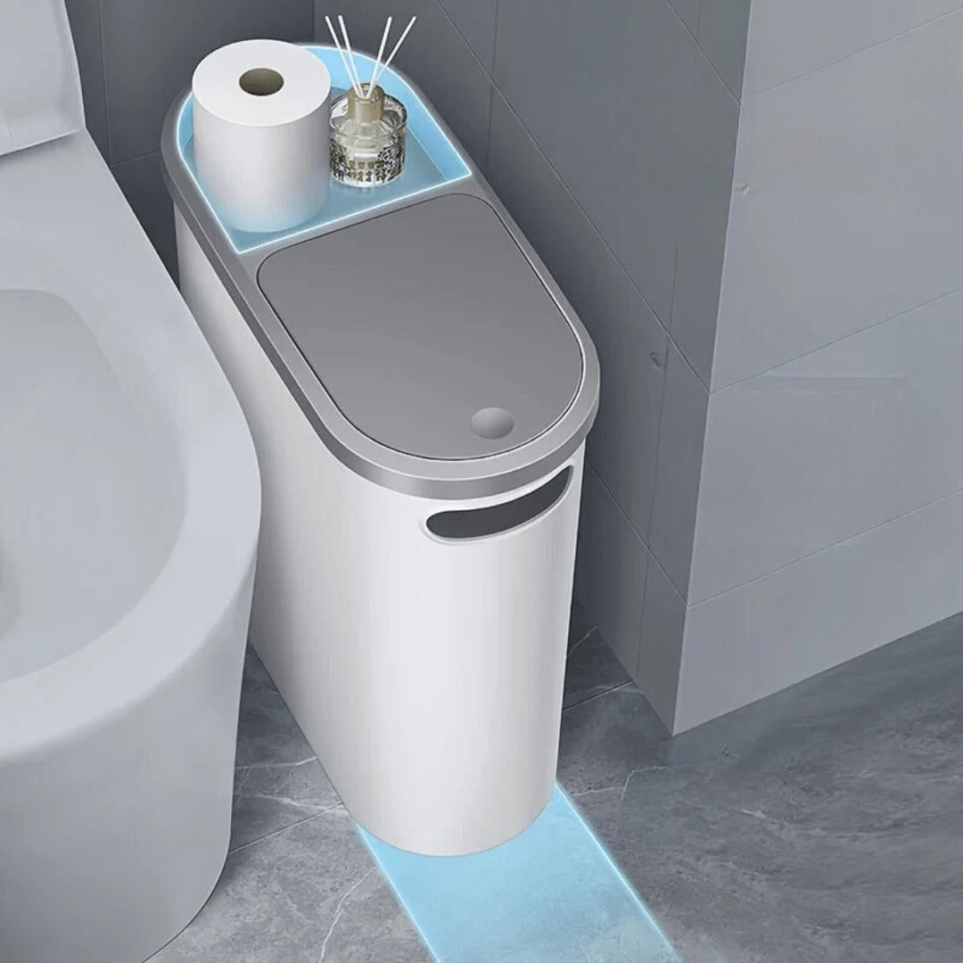 10L Silent Closing Bathroom Bin Slim Space Saving Waste Bin