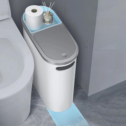 10L Silent Closing Bathroom Bin Slim Space Saving Waste Bin