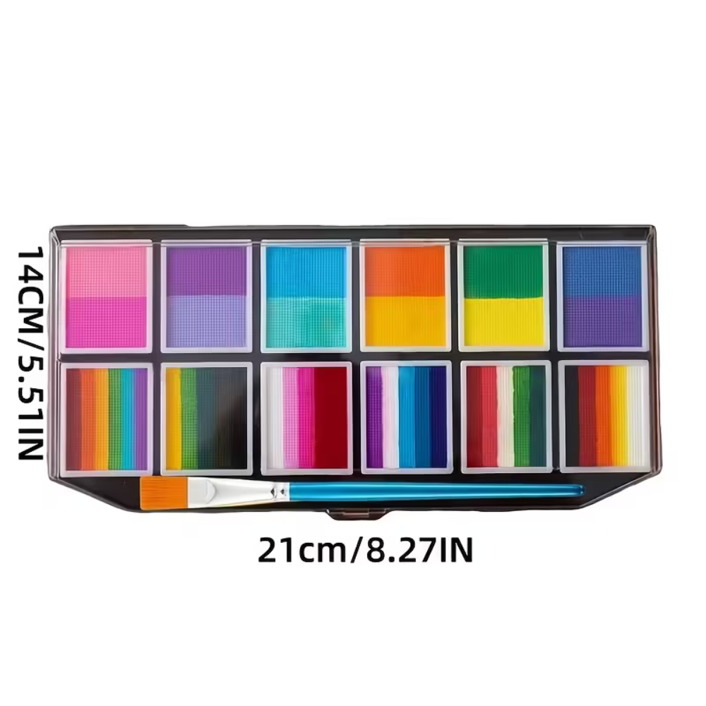 Waschbares Gesichts- und Körperfarben-Set mit 12 Farben