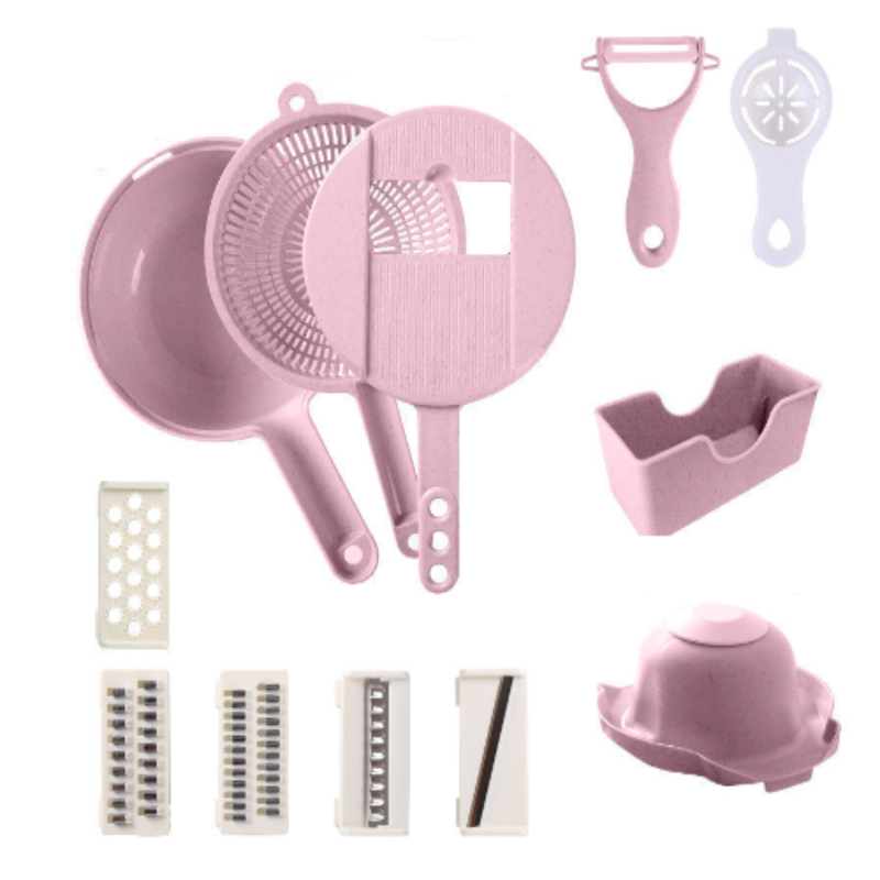 12-in-1 Manual Food Chopper with Stainless Steel Blades
