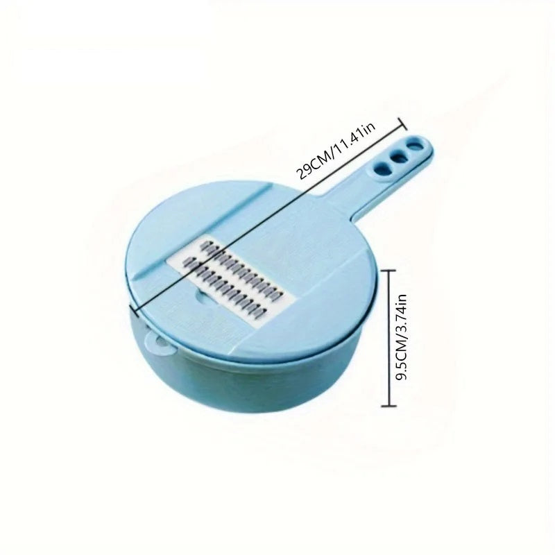12-in-1 Manual Food Chopper with Stainless Steel Blades