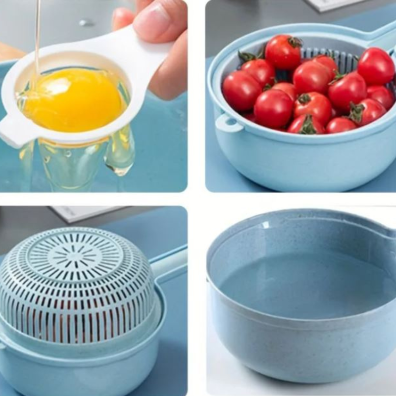 12-in-1 Manual Food Chopper with Stainless Steel Blades
