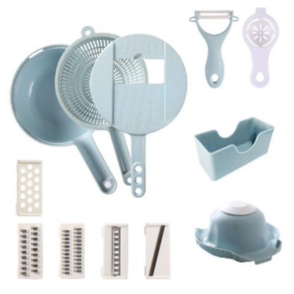 12-in-1 Manual Food Chopper with Stainless Steel Blades