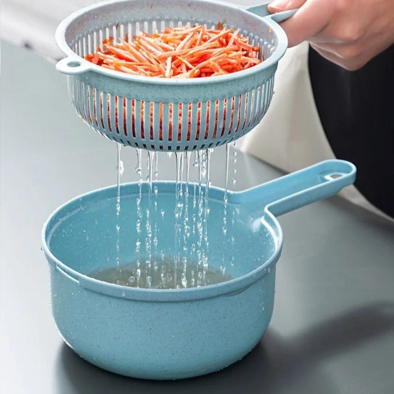 12-in-1 Manual Food Chopper with Stainless Steel Blades