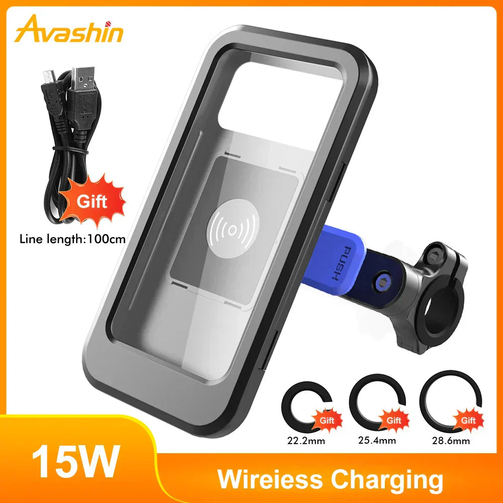 15W Power Bank Bike Handlebar Phone Mount Waterproof with USB Charging
