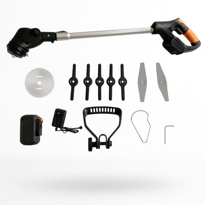 180W Cordless Grass Trimmer and Weed Remover with Telescopic Shaft