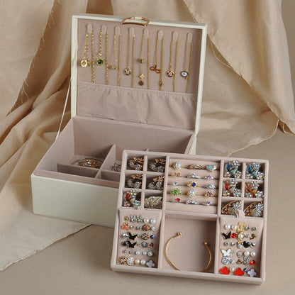 2 Layer Jewelry Box Organizer Expandable Storage Case Tray