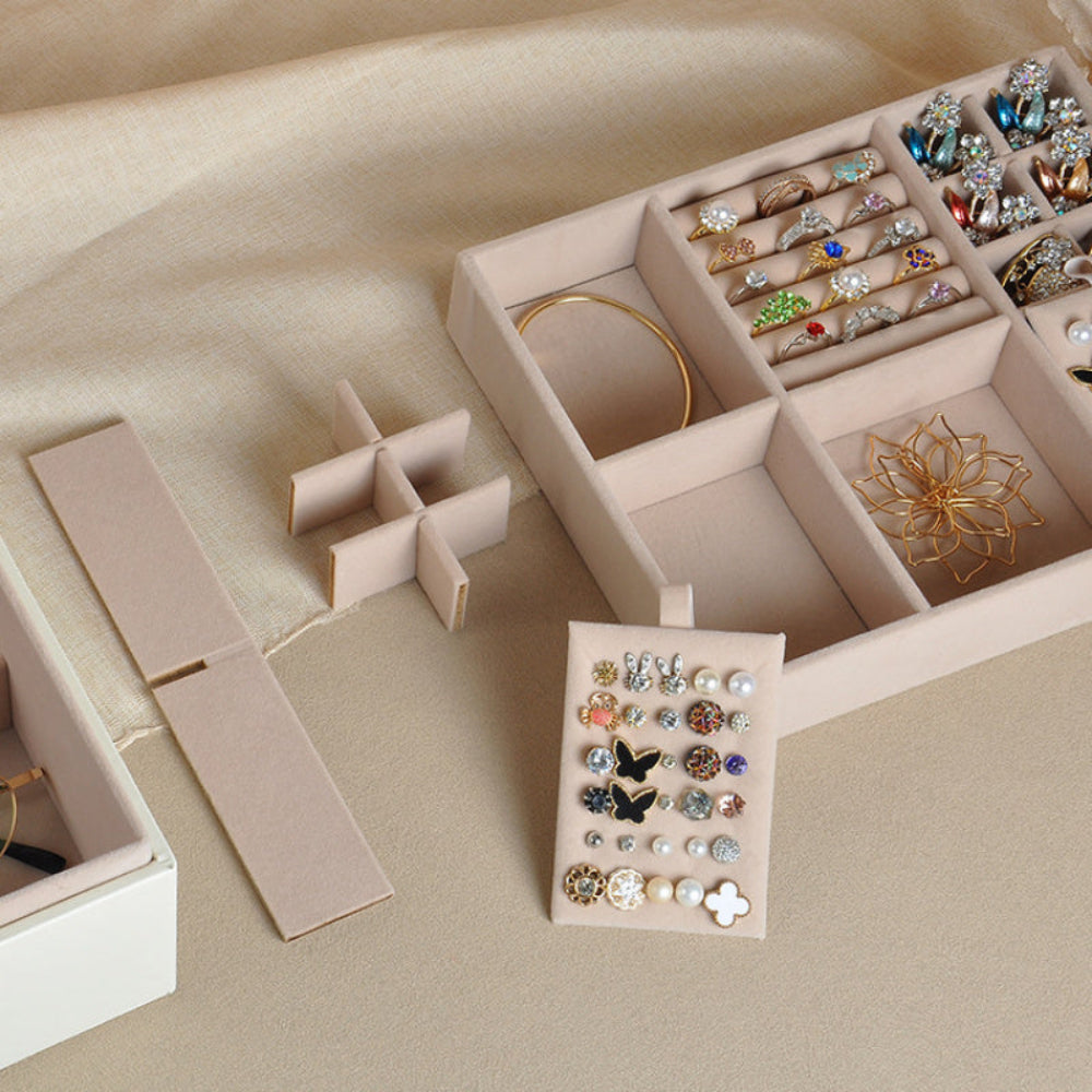 2 Layer Jewelry Box Organizer Expandable Storage Case Tray