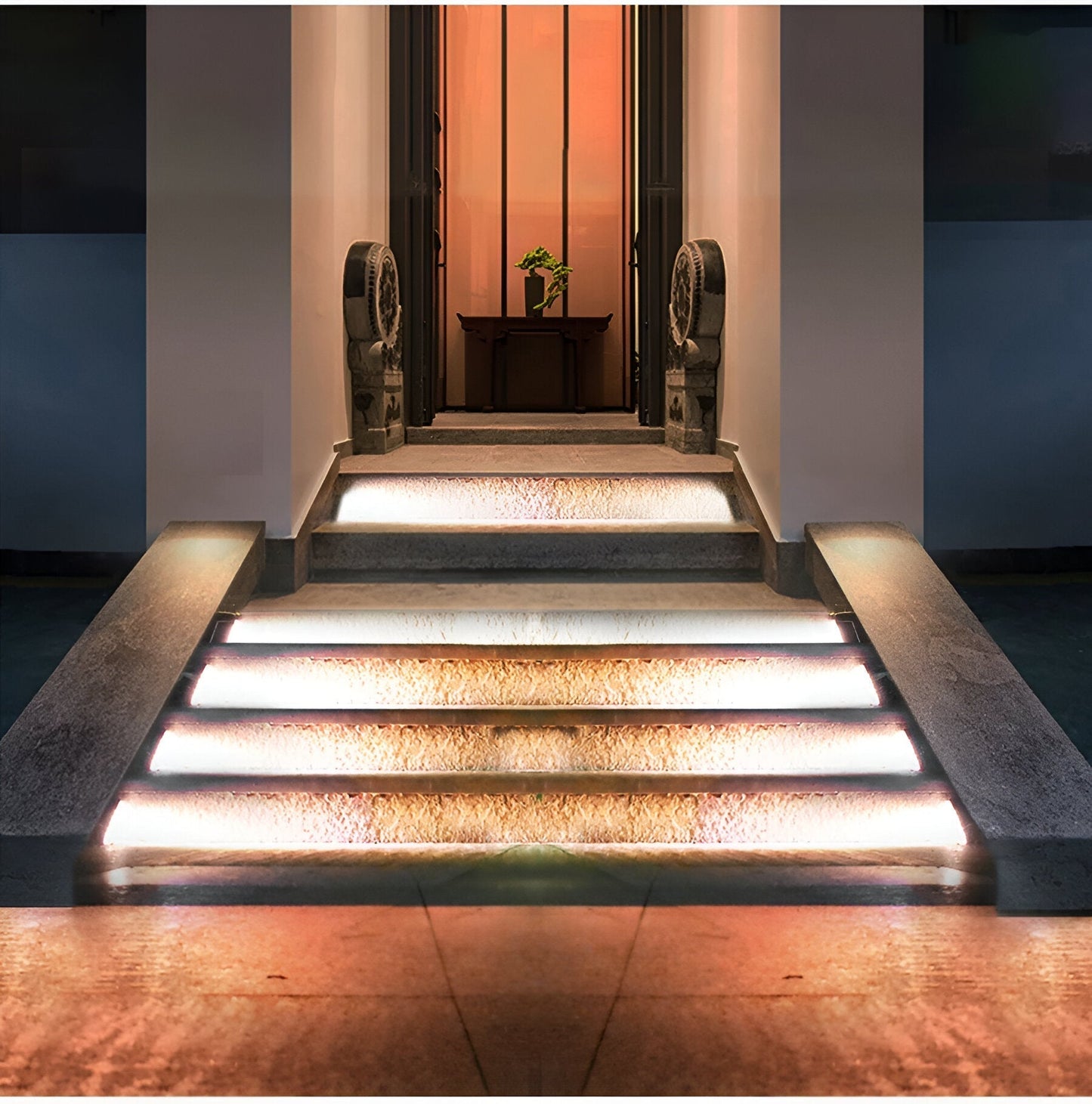 2 Pack Triangular Solar Step Lights Waterproof LED Outdoor Garden Lights