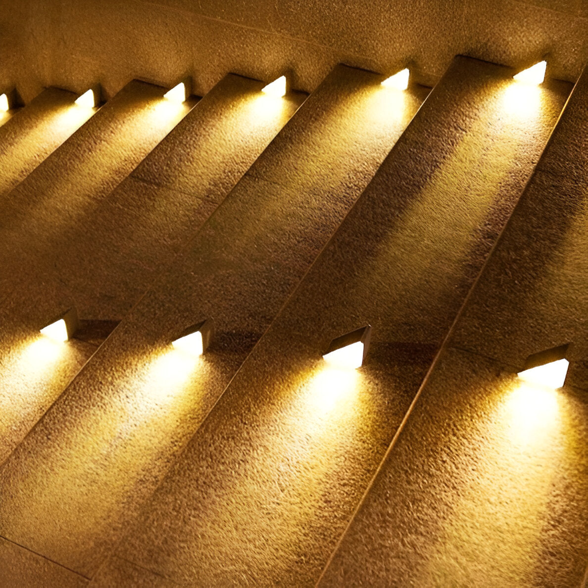 2 Pack Triangular Solar Step Lights Waterproof LED Outdoor Garden Lights