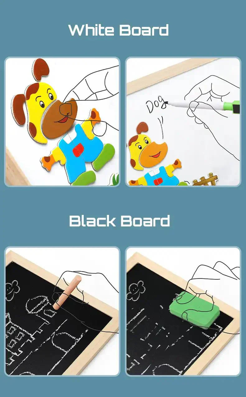 2-in-1 Montessori Drawing Board for Kids – Reusable Creative Learning Toy