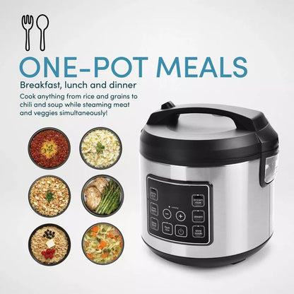 20 Cup Digital Rice Cooker Stainless Steel Multifunction Cooker