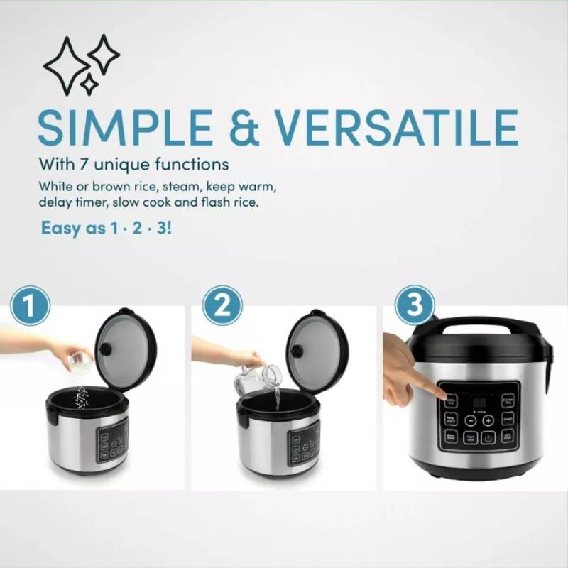 20 Cup Digital Rice Cooker Stainless Steel Multifunction Cooker