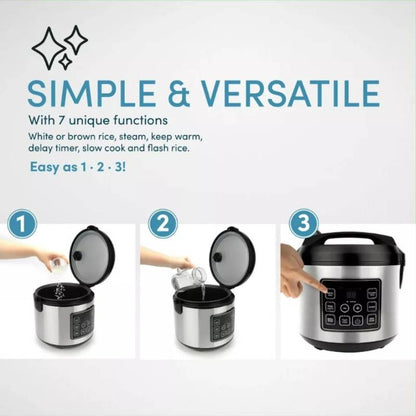 20 Cup Digital Rice Cooker Stainless Steel Multifunction Cooker