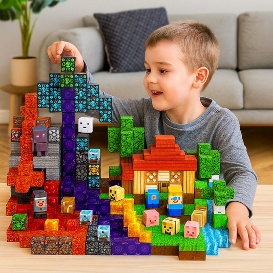 200-Piece Magnetic Building Blocks Set for Kids Creative Construction Play